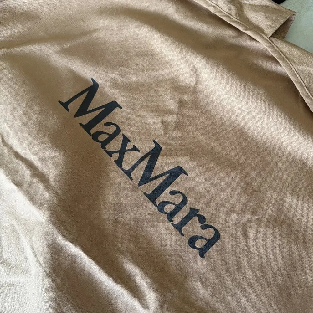 Max Mara Large Cotton Garment Bag 55in Tan Brown